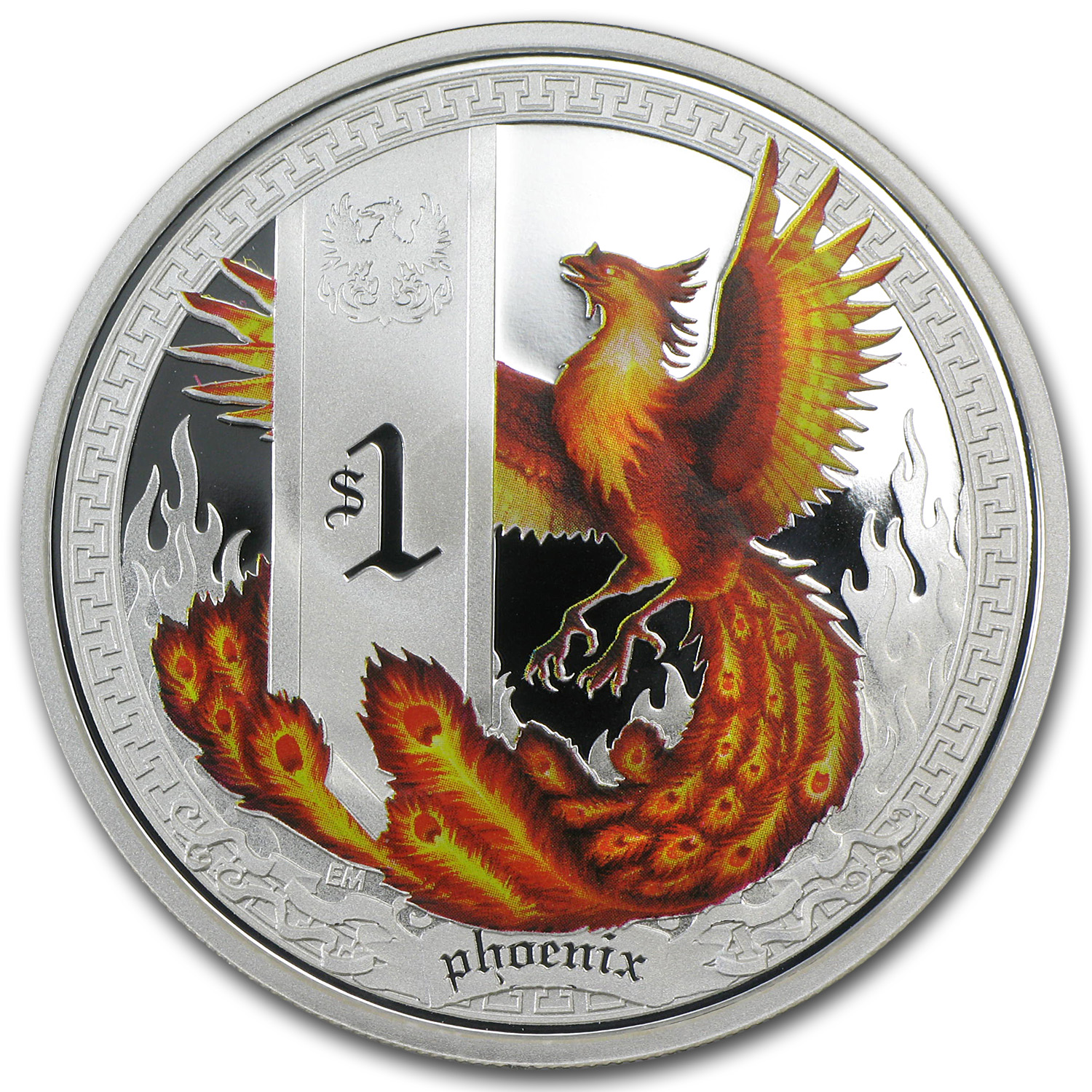 Tuvalu Perth 2013 Mythical Creatures 3 Phoenix $1 Pure Silver Dollar Proof 